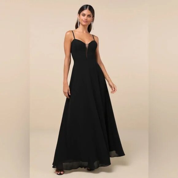 Lulus Dresses & Skirts - NWT Lulus-Stunning Grace Black Cutout A-Line Maxi Dress